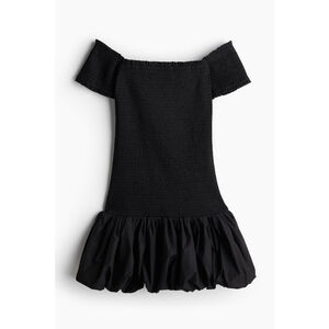 H&M Womens Smocked Off Shoulder Mini Dress M